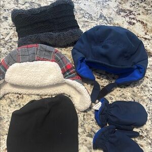 Kids Winter Accessory Set - Black, Blue, and Gray